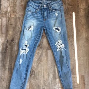 American Eagle Distressed Crop Jeans